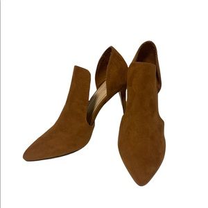 Anne Michelle | Brown Suede Slip On Heels